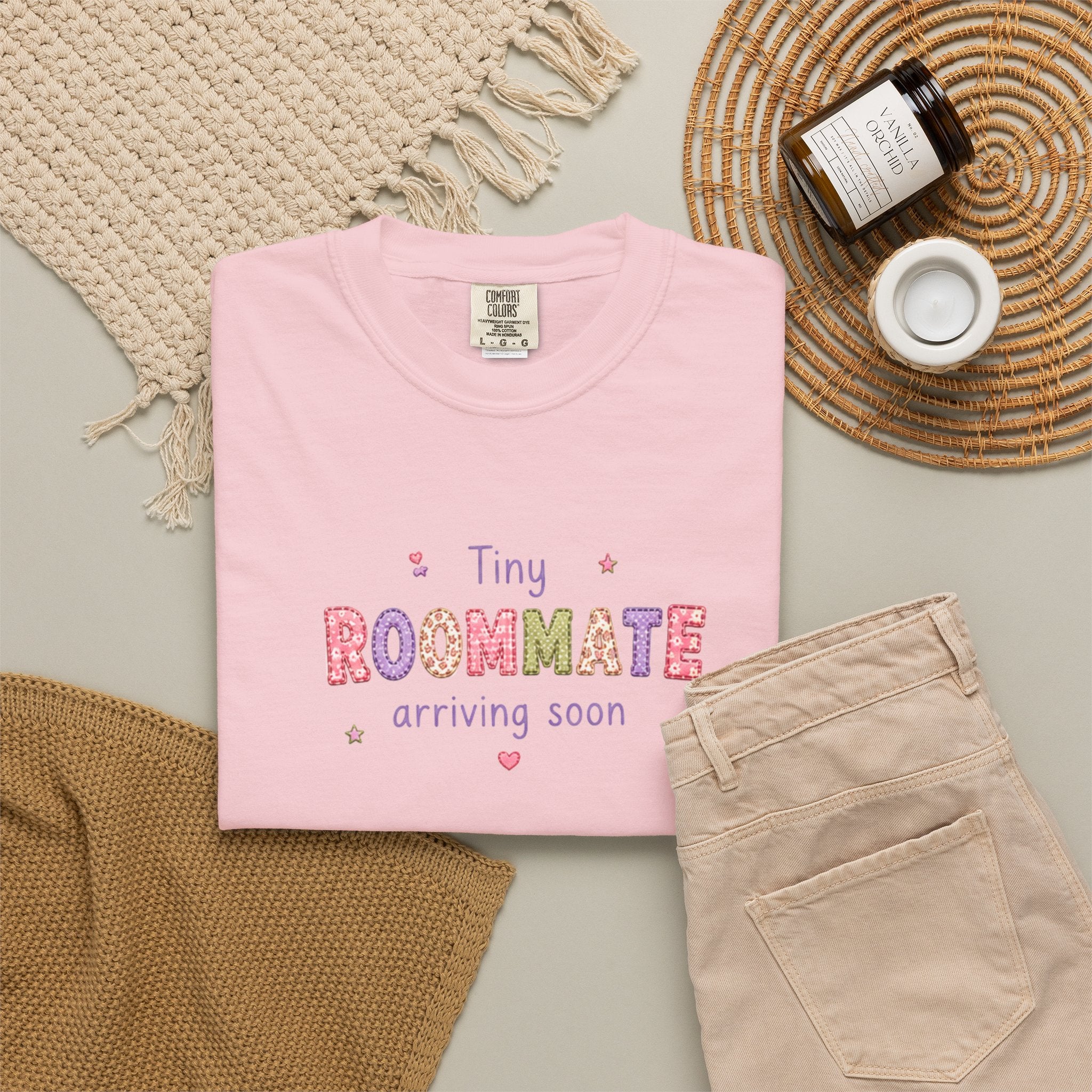 Tiny Roommate Pregnancy Announcement T-Shirt