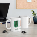 Made in Ireland Flag Mug — Irish Tricolor Watercolor 11oz Coffee Cup