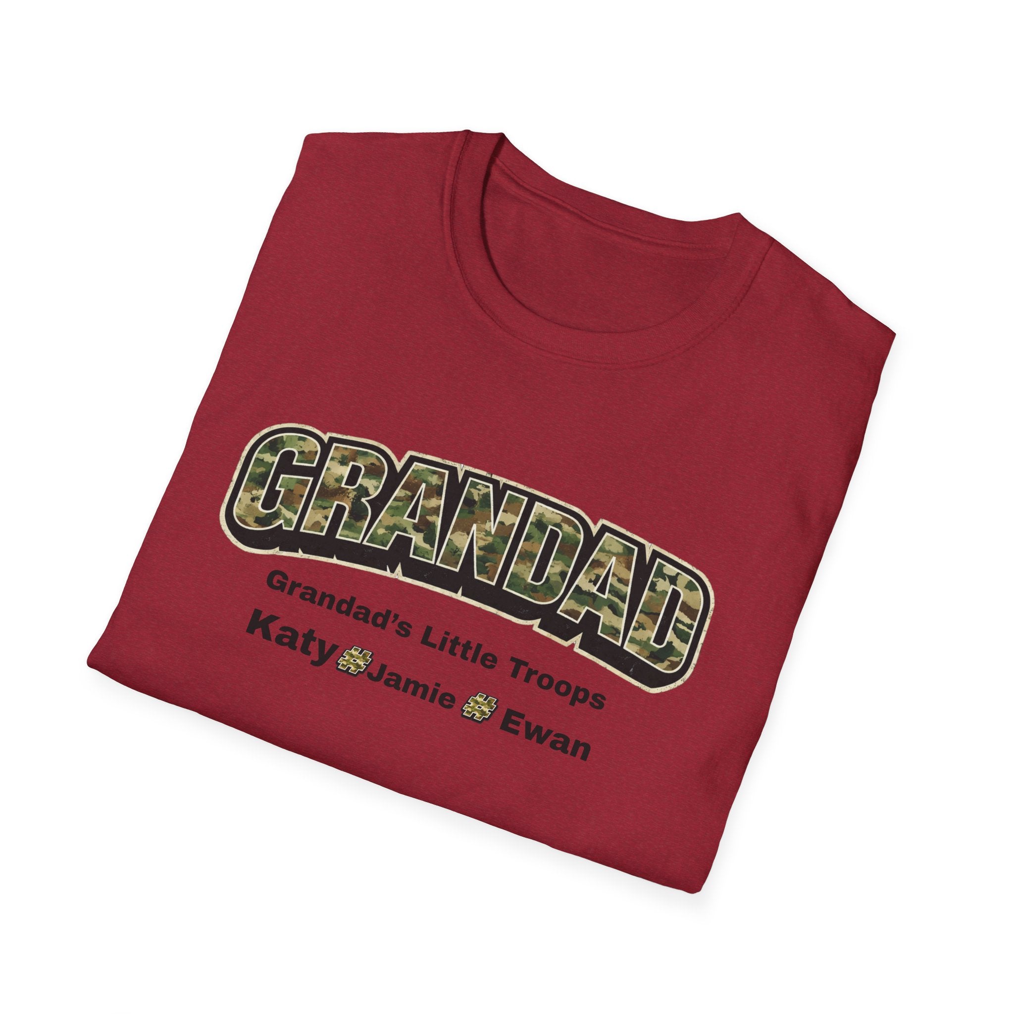 Granddad Camo T-Shirt — "Grandad's Little Troops" Personalized Kids Names