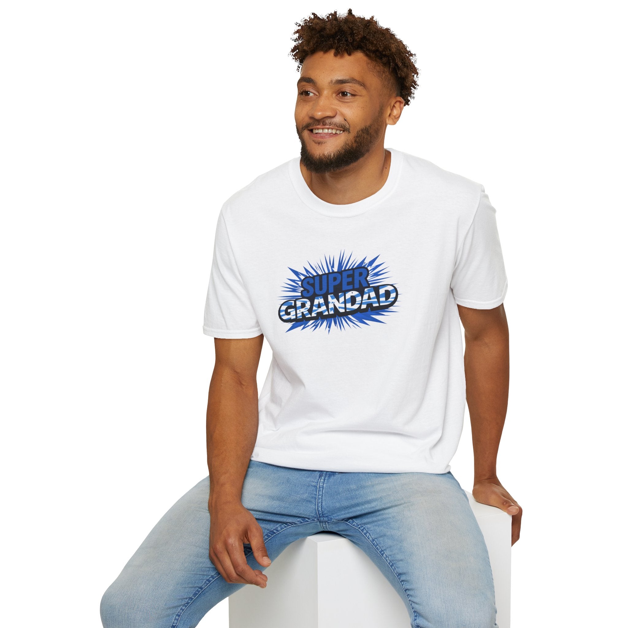 Super Grandad Scotland Flag/Scottish themed T-Shirt — Retro Comic Gift for Grandpa, Father’s Day & Birthday