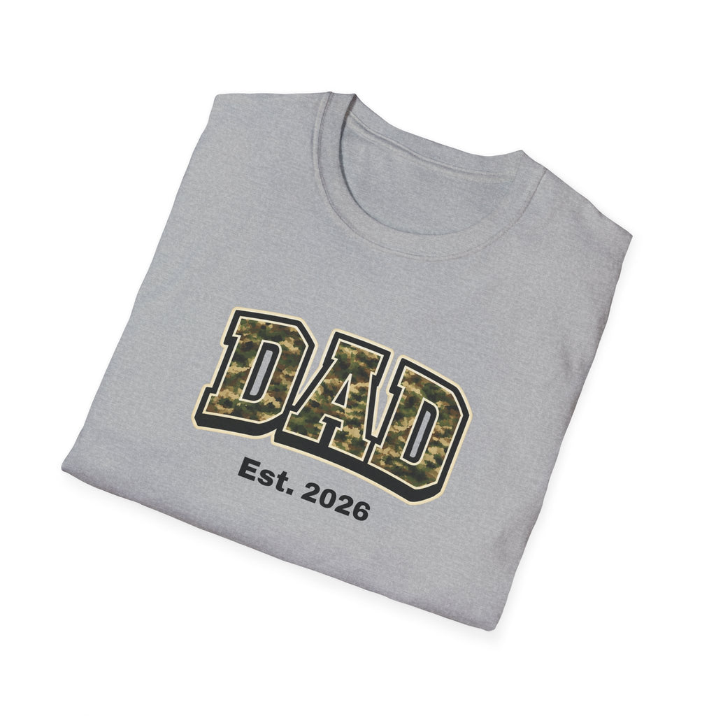 Dad Camo T‑Shirt – “DAD Est. 2026” Military Camo Father's Day Tee