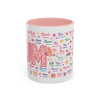 MUM Multilingual Accent Coffee Mug – 'Mum' in Many Languages, Pink Interior (11/15oz)