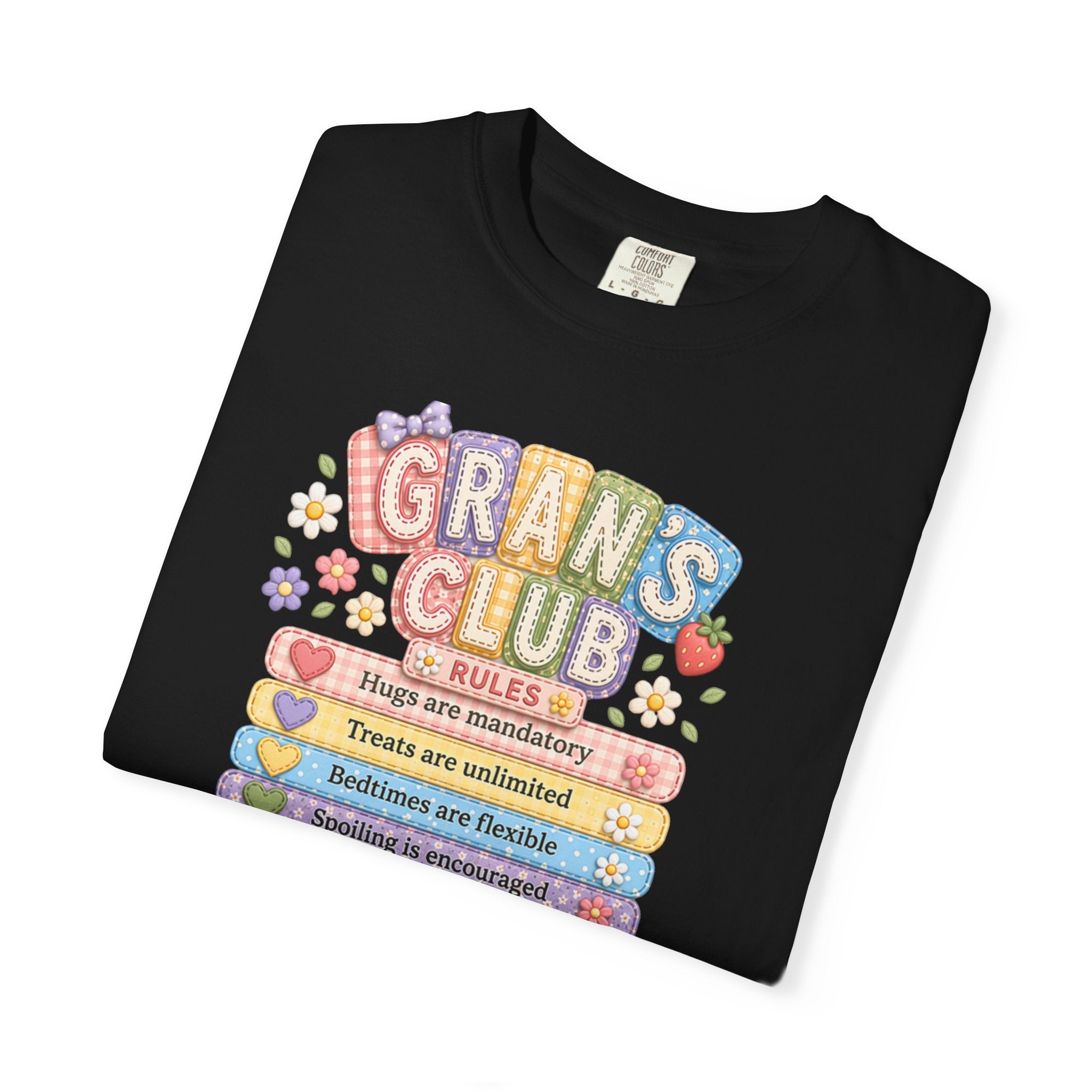 Grans Club Rules T-Shirt — Cute Floral Grandma Shirt, Funny Grandmother Gift for Mother's Day