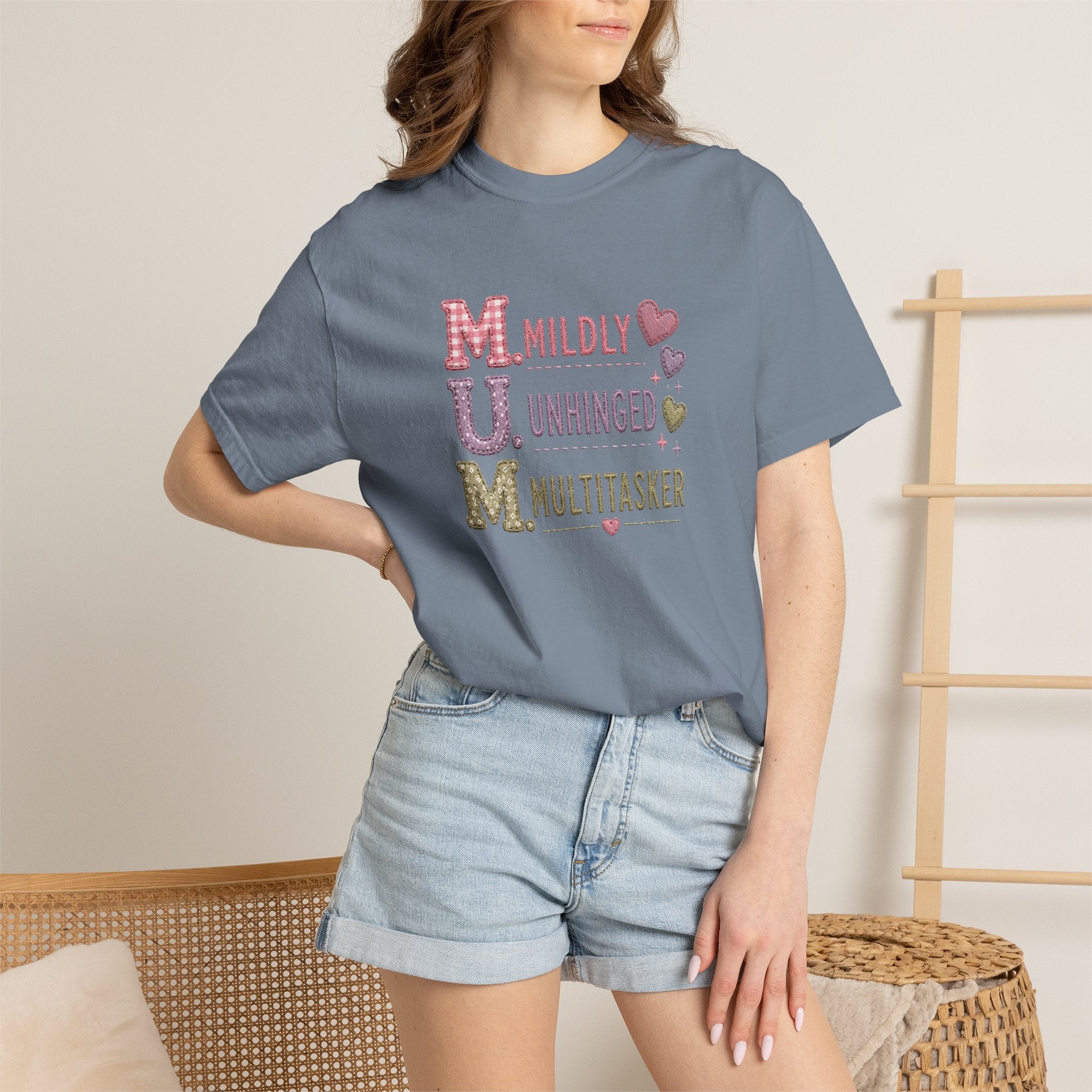MUM Acronym T-Shirt – "Mildly Unhinged, Multitasker" Funny Mom Shirt
