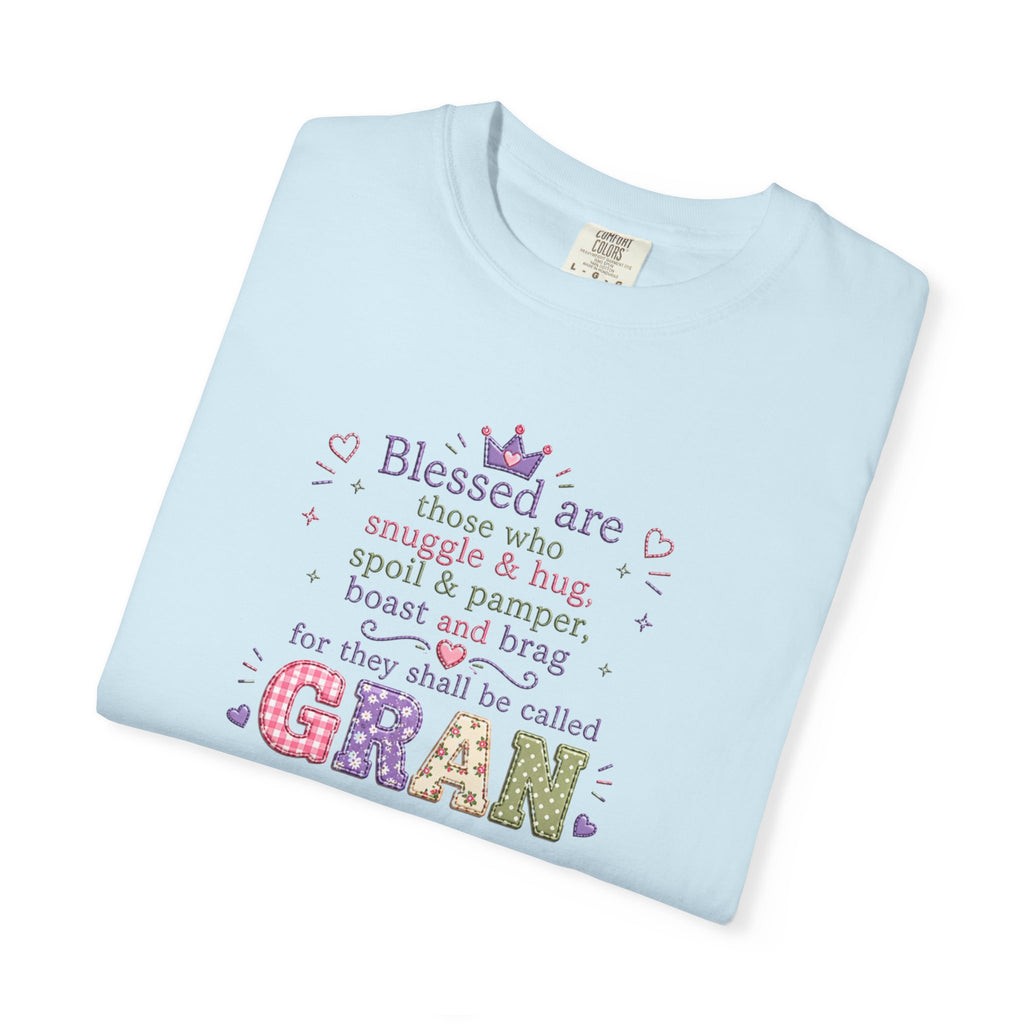 Gran Blessings T-Shirt — "Blessed are those who snuggle & hug... called GRAN"