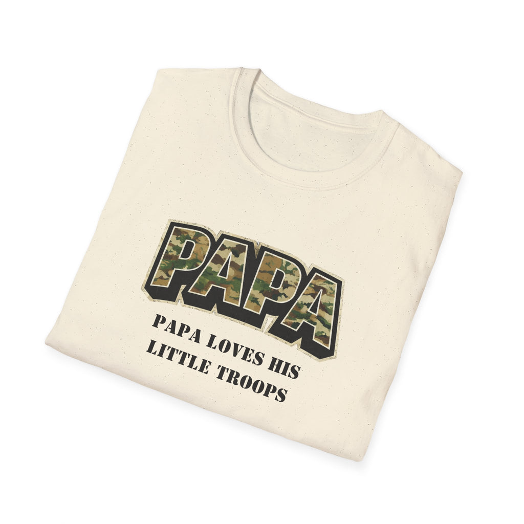 Papa Camo T-Shirt — "Papa Loves His Little Troops" Fathers Day Dad Tee