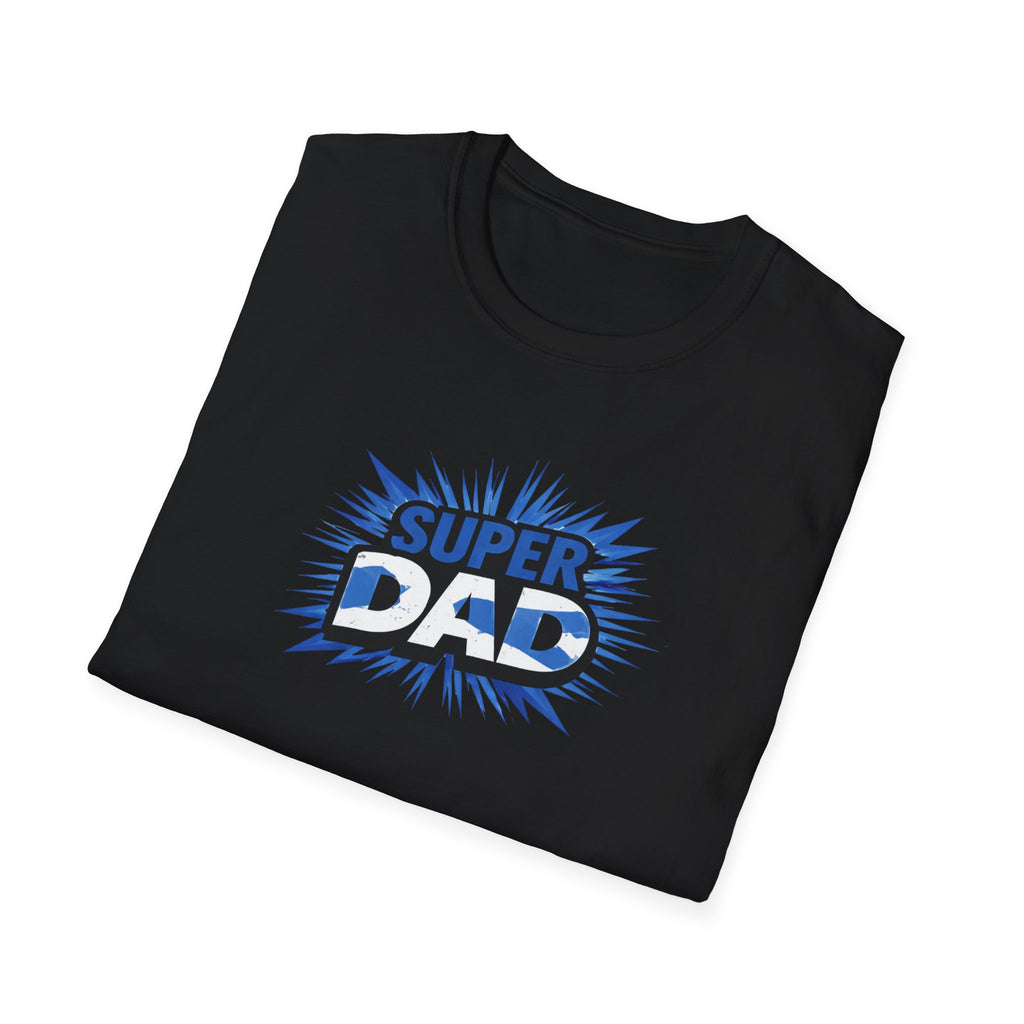 Super Dad T-Shirt — Scotland Flag themed Comic-Style Father's Day Gift