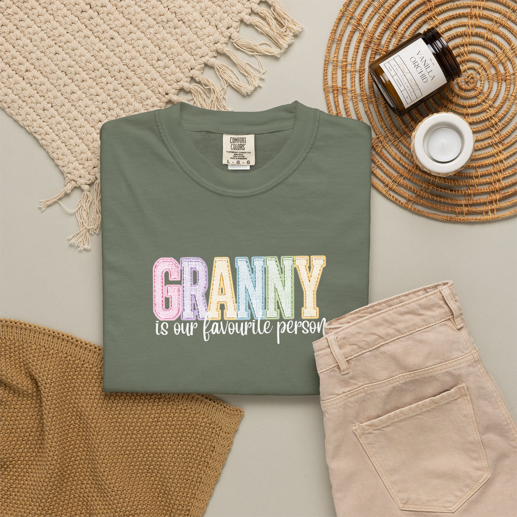 Granny Is Our Favourite Person T-Shirt — Pastel Grandma Gift Tee