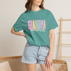 Grandma Floral Graphic T-Shirt — "Grandma, the heart of our family" Gift Tee