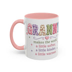 Granny Floral Patchwork Accent Coffee Mug – 'Granny, You Make the World Brighter' Gift (11/15oz)
