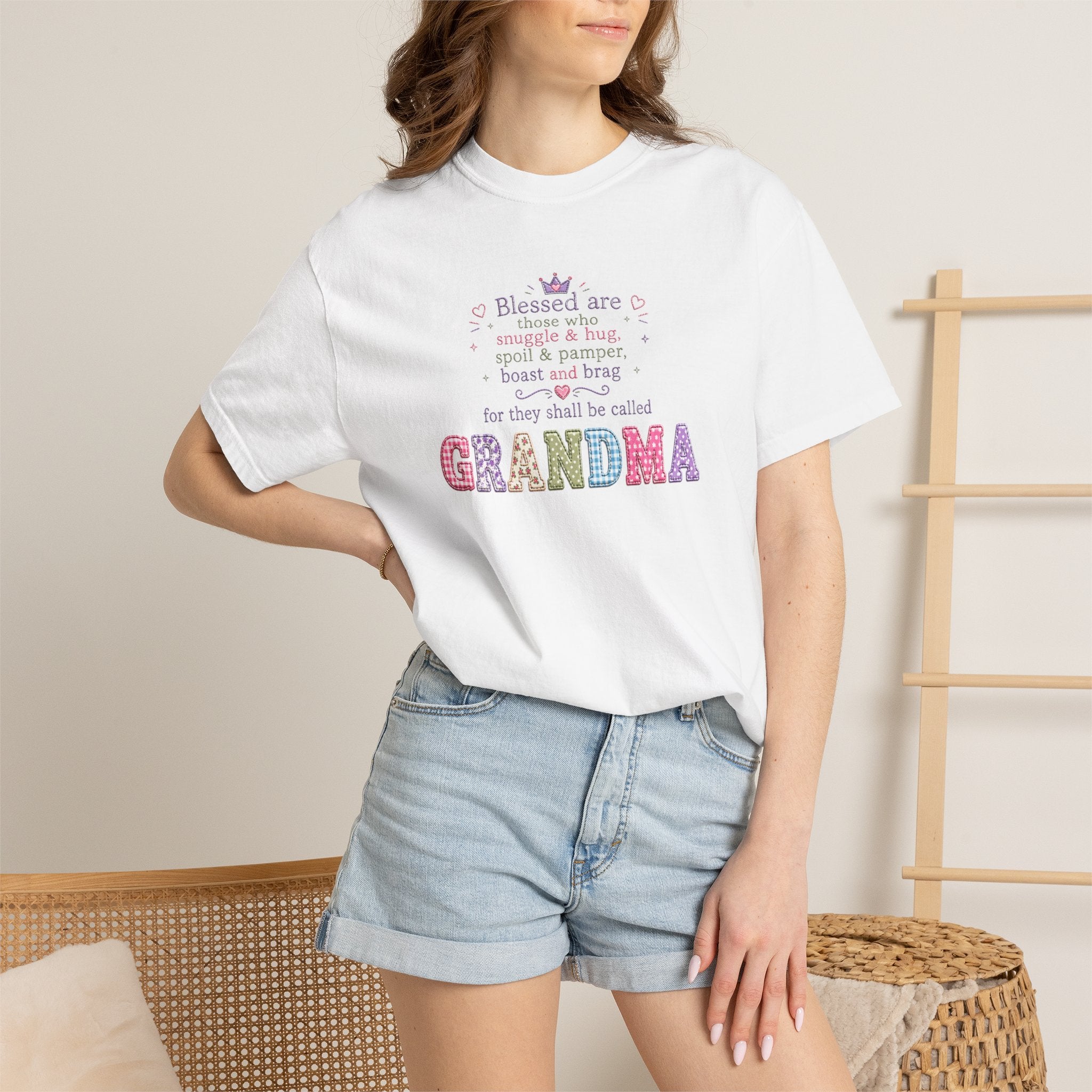 Grandma Floral Scripture T-Shirt — Blessed Are Those Who Are Pure in Heart