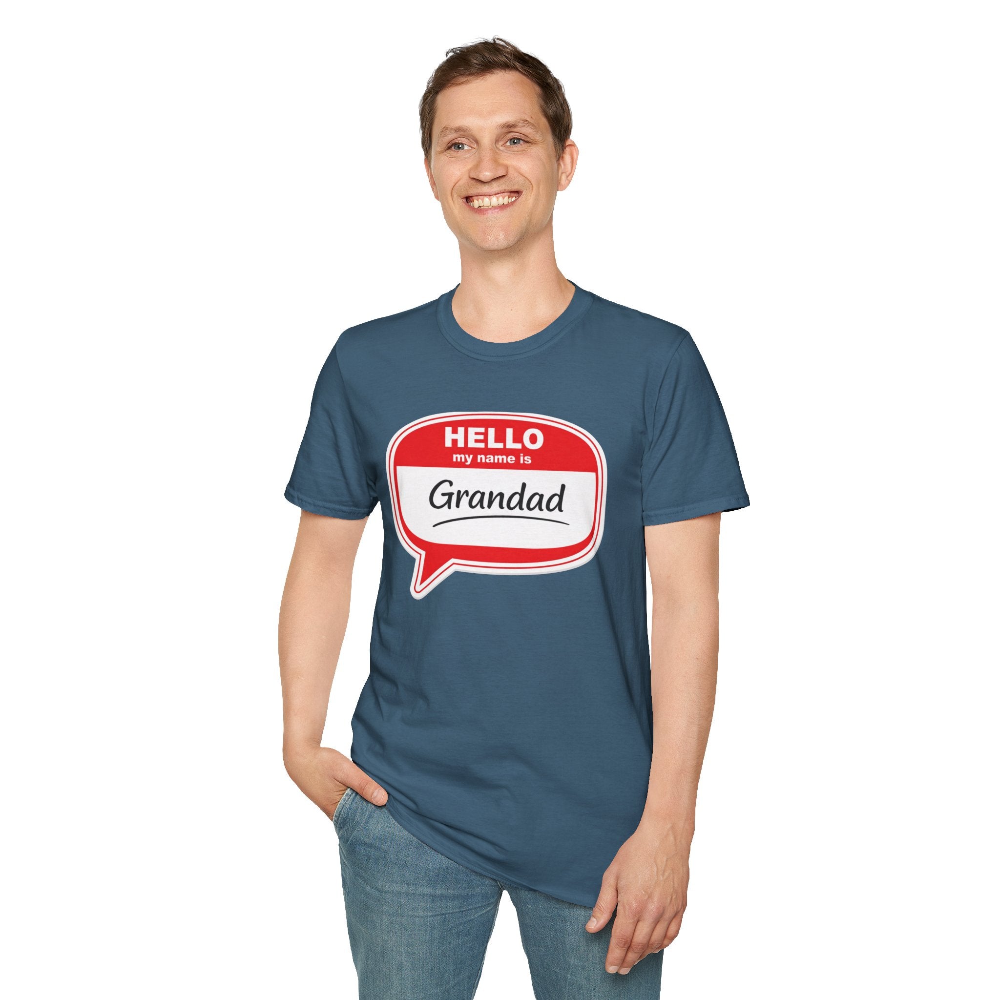 Hello My Name Is Grandad T-Shirt — Funny Grandfather Gift