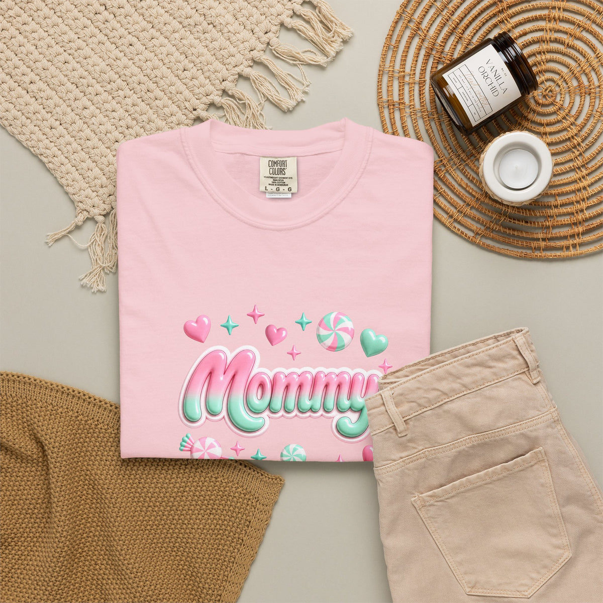 Mommy Pastel Candy Script T-Shirt