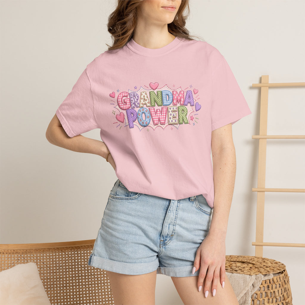 Grandma Power T-Shirt — Cute Heart Graphic Tee for Grandmothers