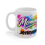 MOMMY - Colourful Paint Splatter Mug - Personalised