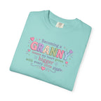 Becoming a Granny T-Shirt – Cute Grandma Shirt with "Becoming a Granny means my heart grows bigger with every little giggle" Design