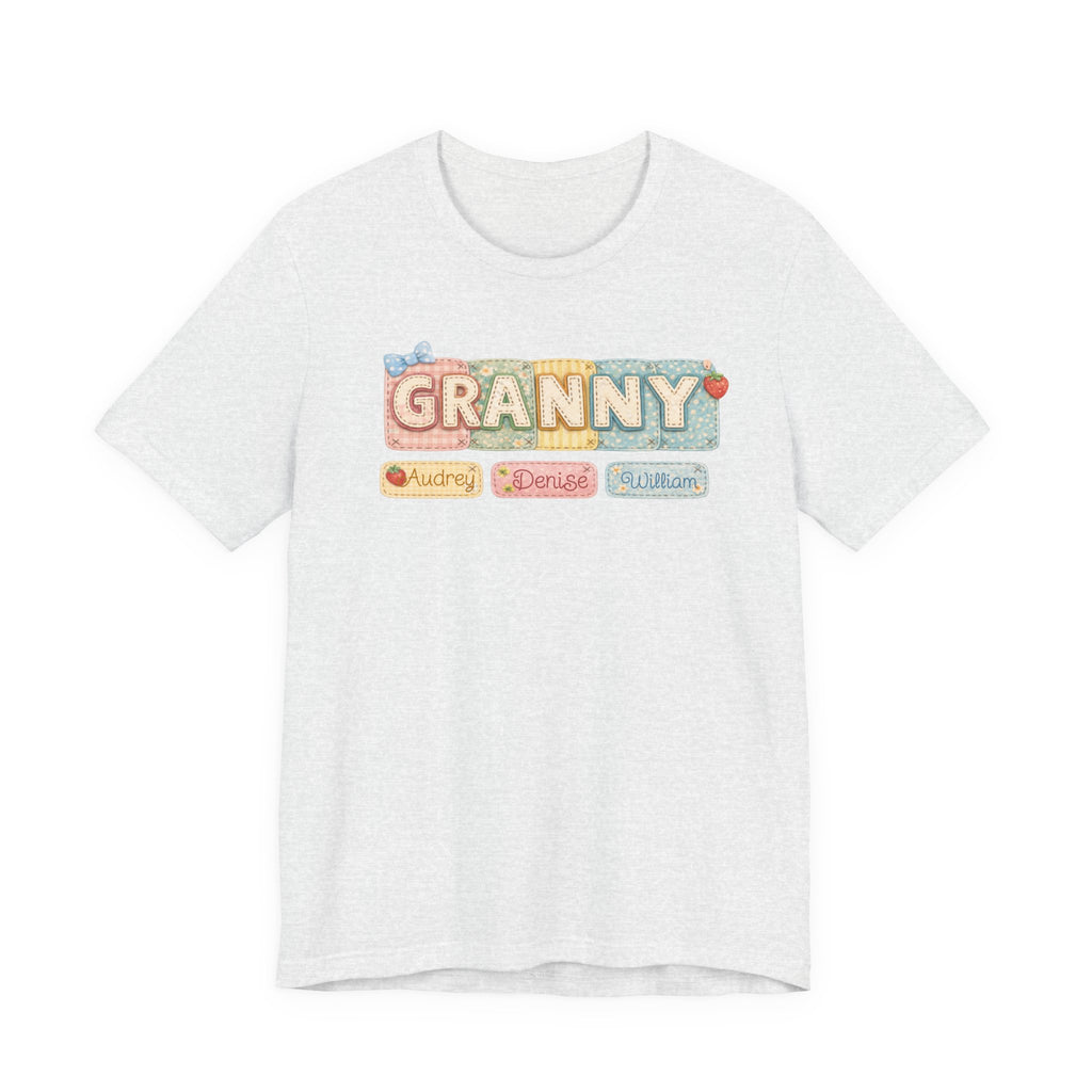 Granny Retro Nameplate T‑Shirt — Personalized Grandma Tee
