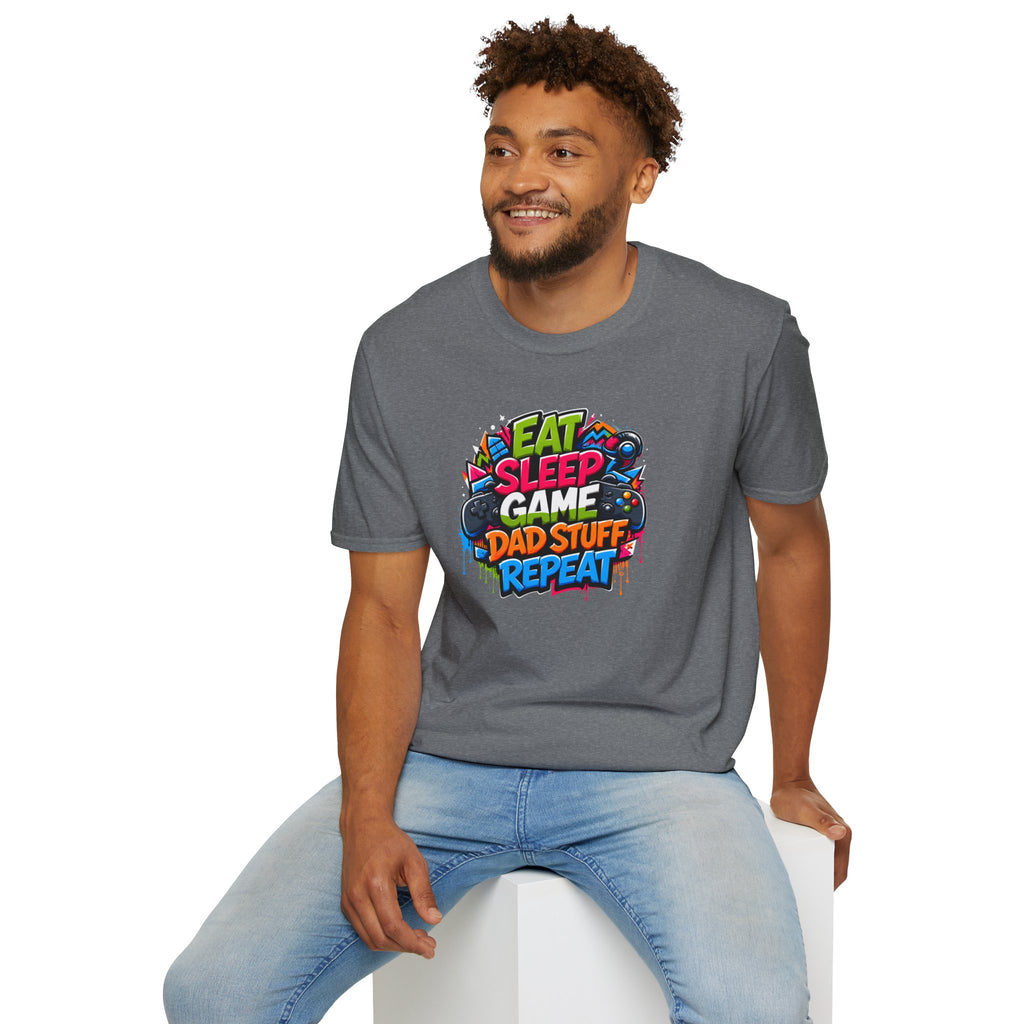 Eat Sleep Game Dad Stuff Repeat T-Shirt