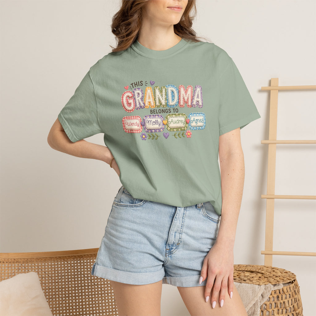 Grandma Belongs To Cute Pastel Family Names T-Shirt