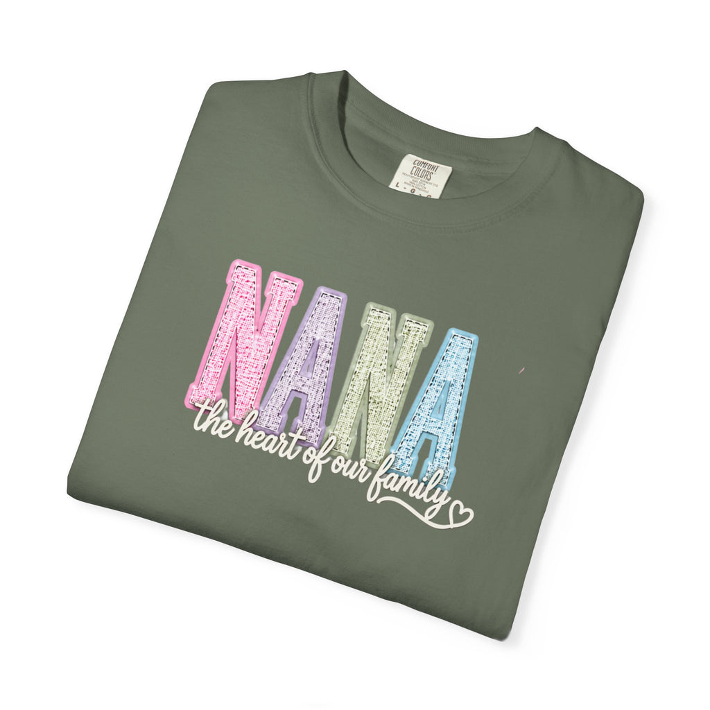 NANA Pastel Patchwork T-Shirt — "The Heart of Our Family" Gift