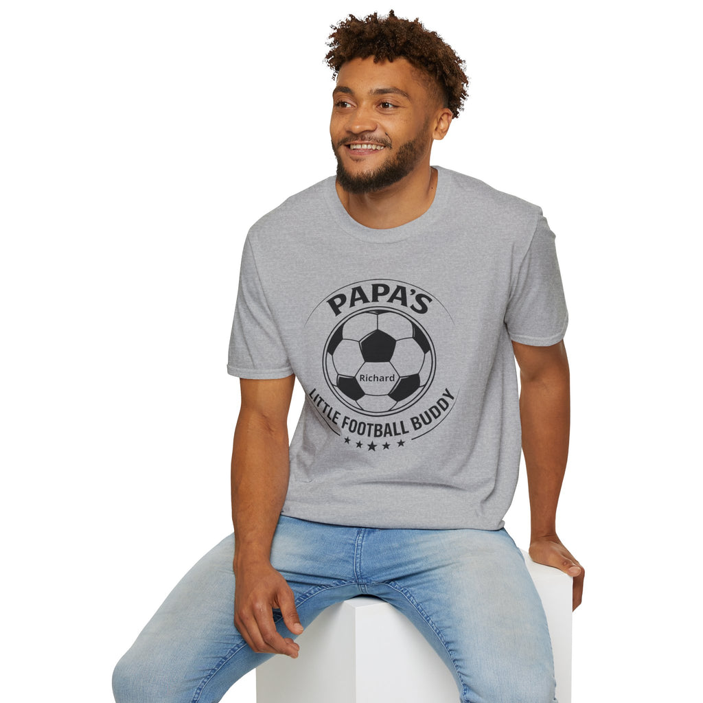 Papa’s Little Football Buddy T-Shirt — Personalized Soccer Dad Tee