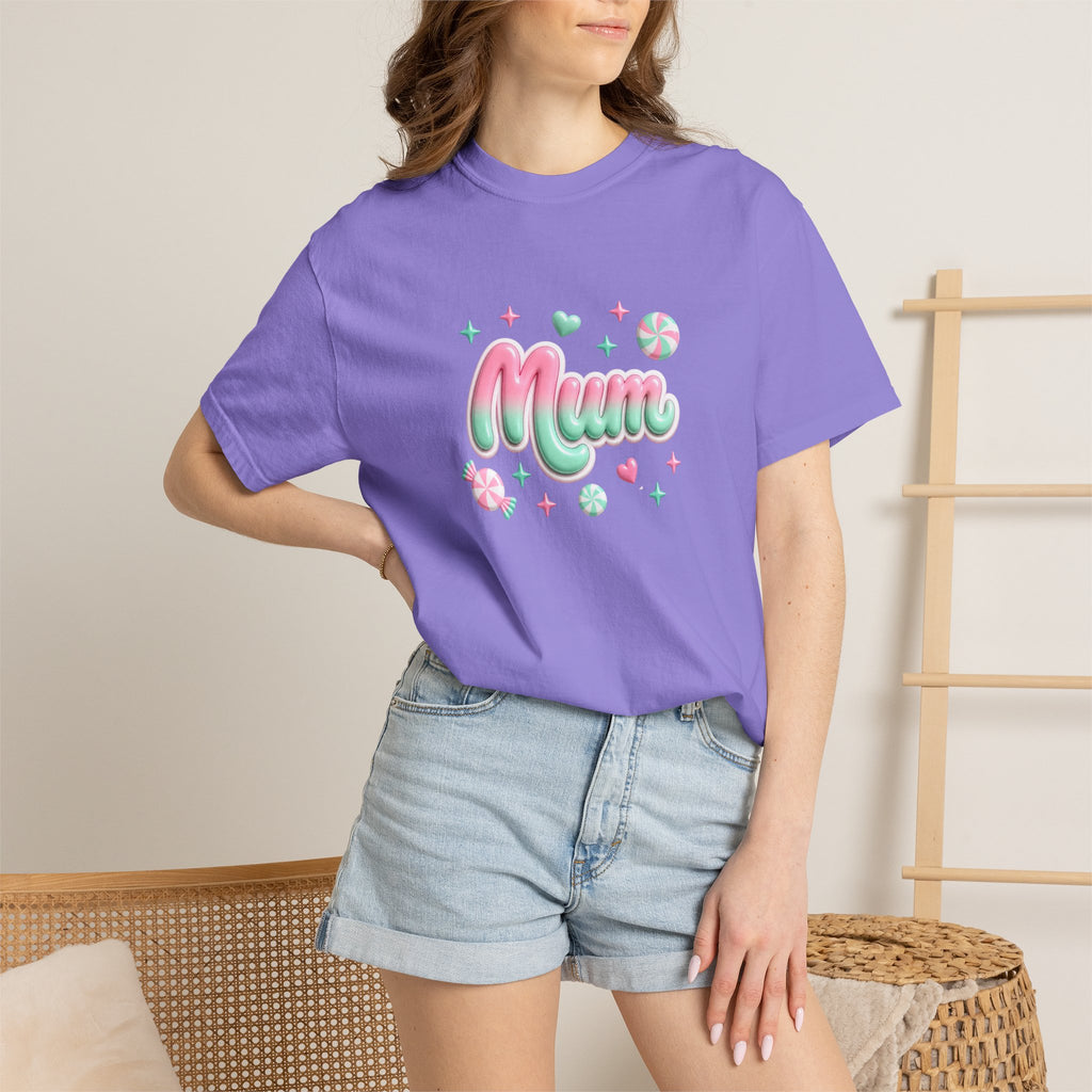 Mum Pastel Candy Script T-Shirt
