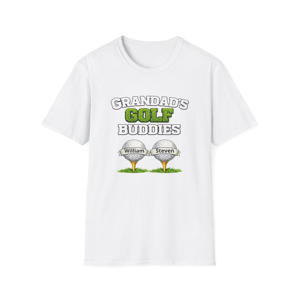 Grandad's Golf Buddies T-Shirt — Personalized Names Golf Tee