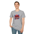 T-Shirt — "Super Papa" Union Jack/England themed Retro Comic Dad Shirt (Father's Day Gift)
