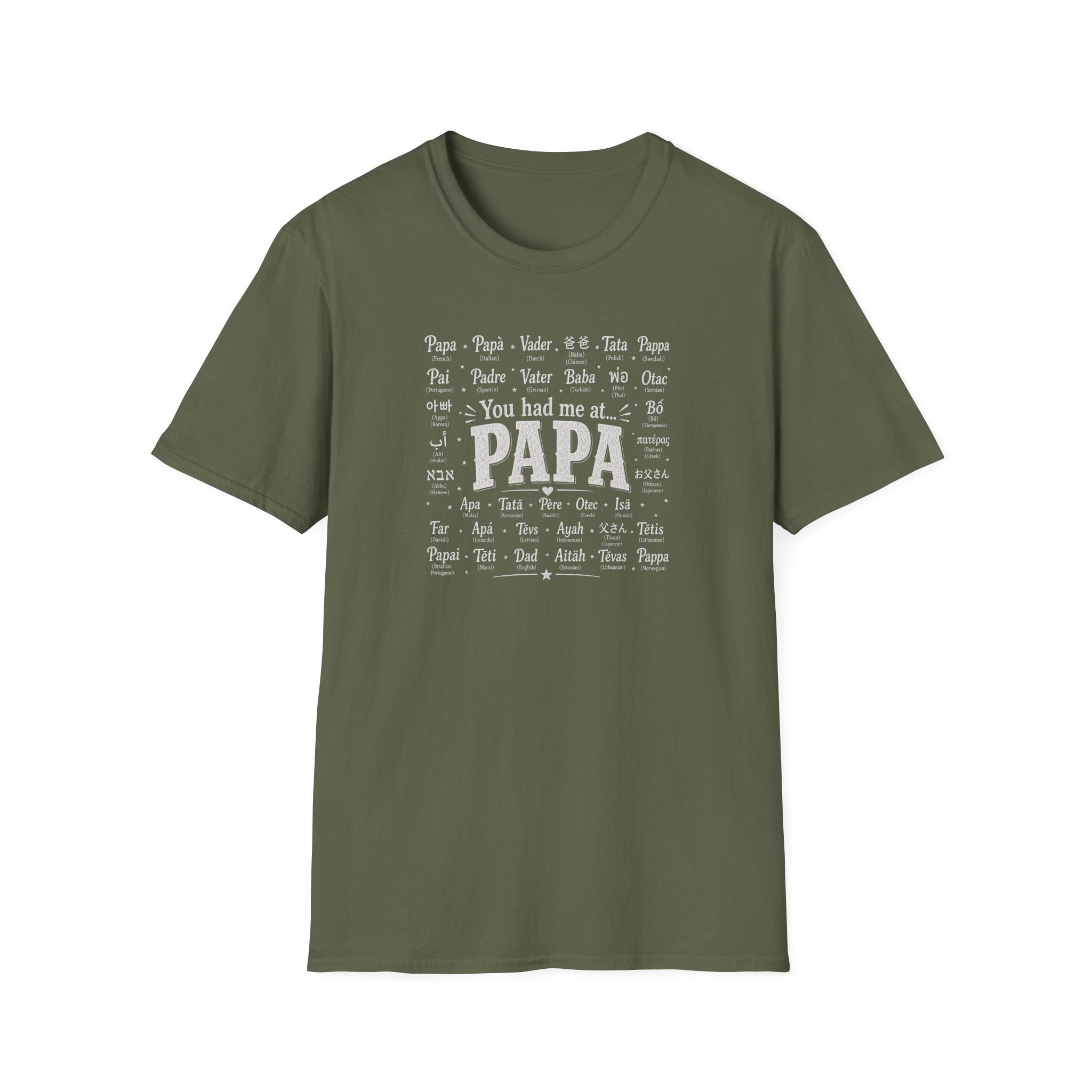 Papa Word Cloud T-Shirt — 'You had me at PAPA' Father's Day Gift