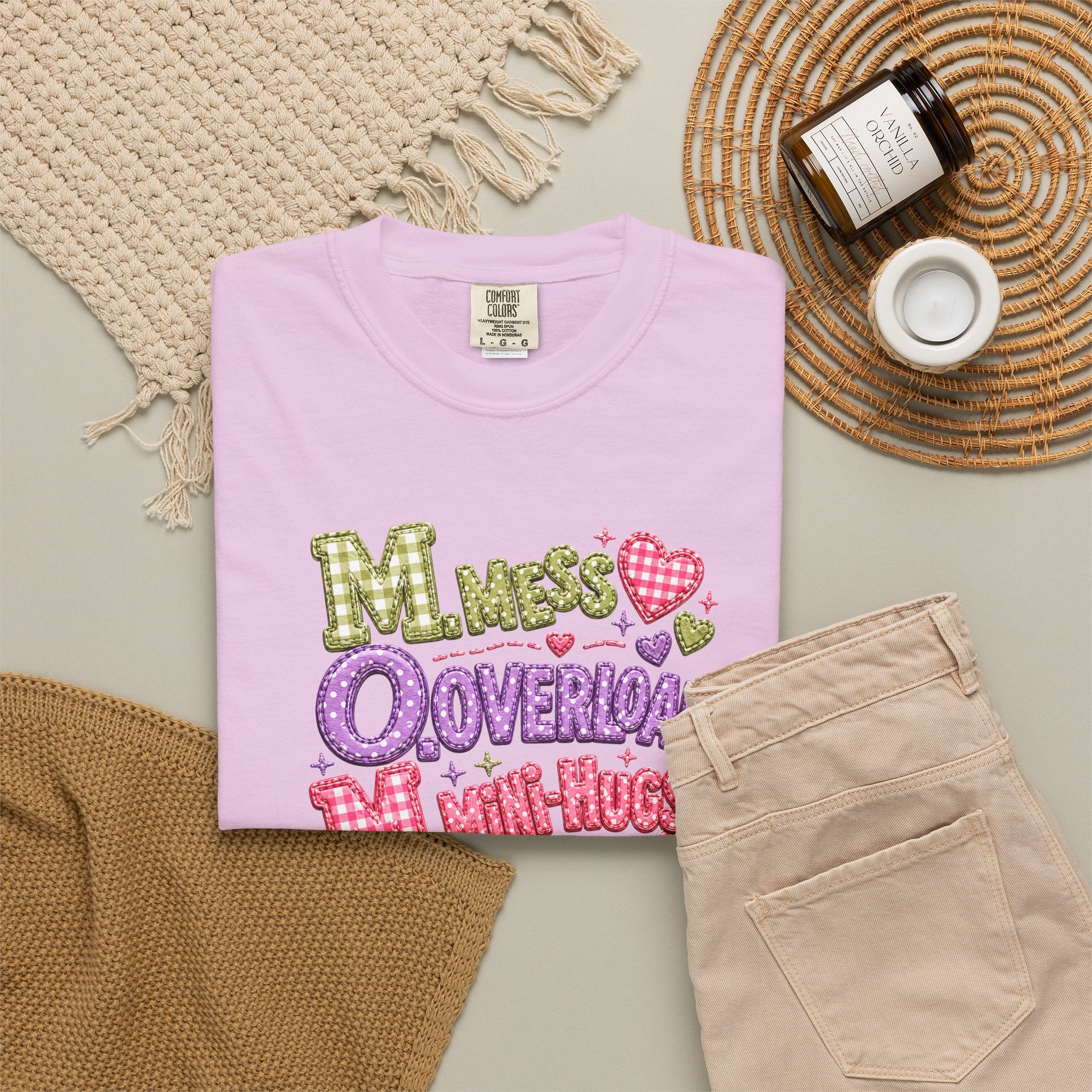 T‑Shirt — "Moms Overload Mini-Hugs" Cute Colorful Graphic Tee
