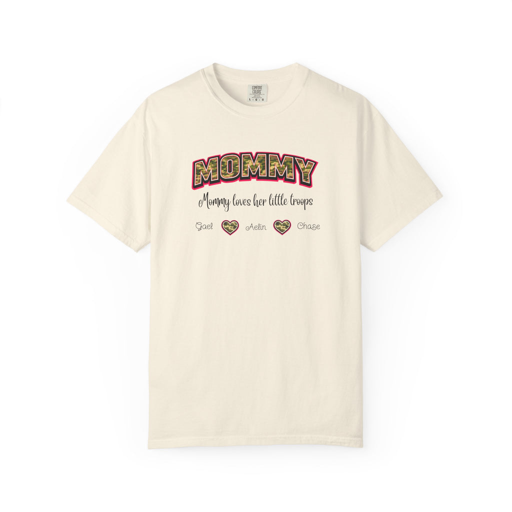 Mommy Camo Heart T-Shirt — "Mommy, I am here for little forever" Mother's Day Tee