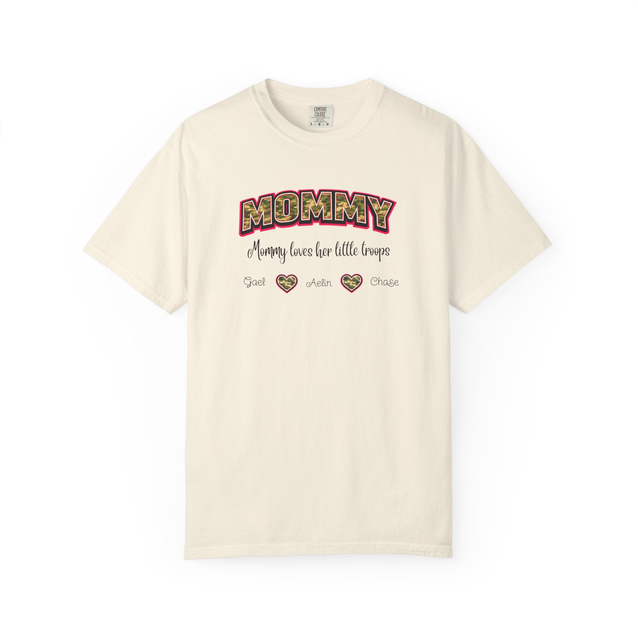Mommy Camo Heart T-Shirt — "Mommy, I am here for little forever" Mother's Day Tee
