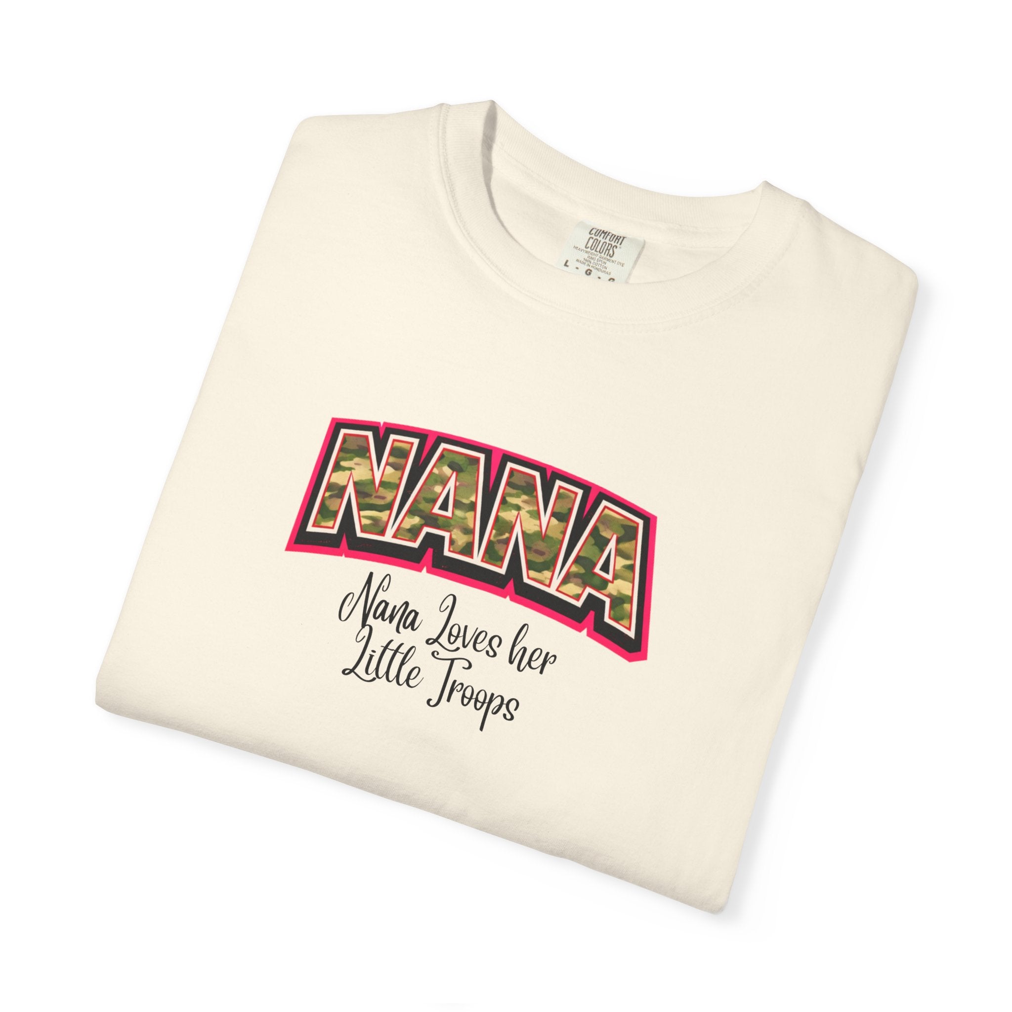 Nana Leopard Print T-Shirt — "Nana (who loves her little troops)" Grandma Gift