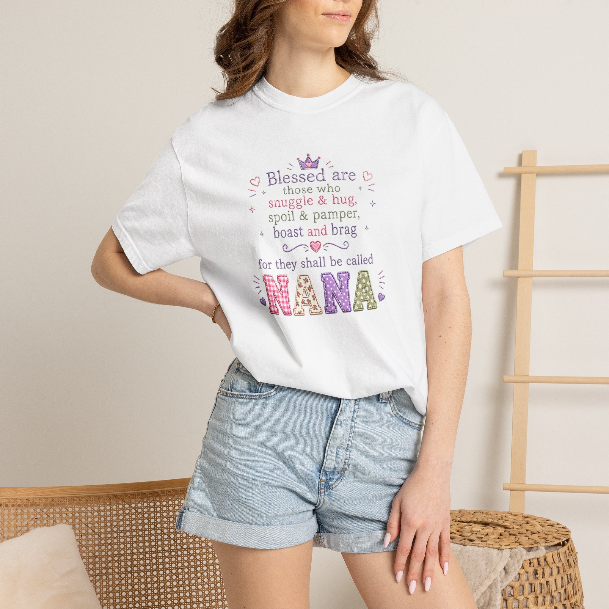 Nana Blessings T-Shirt — "Blessed are those who snuggle & pamper..." Grandmother Gift