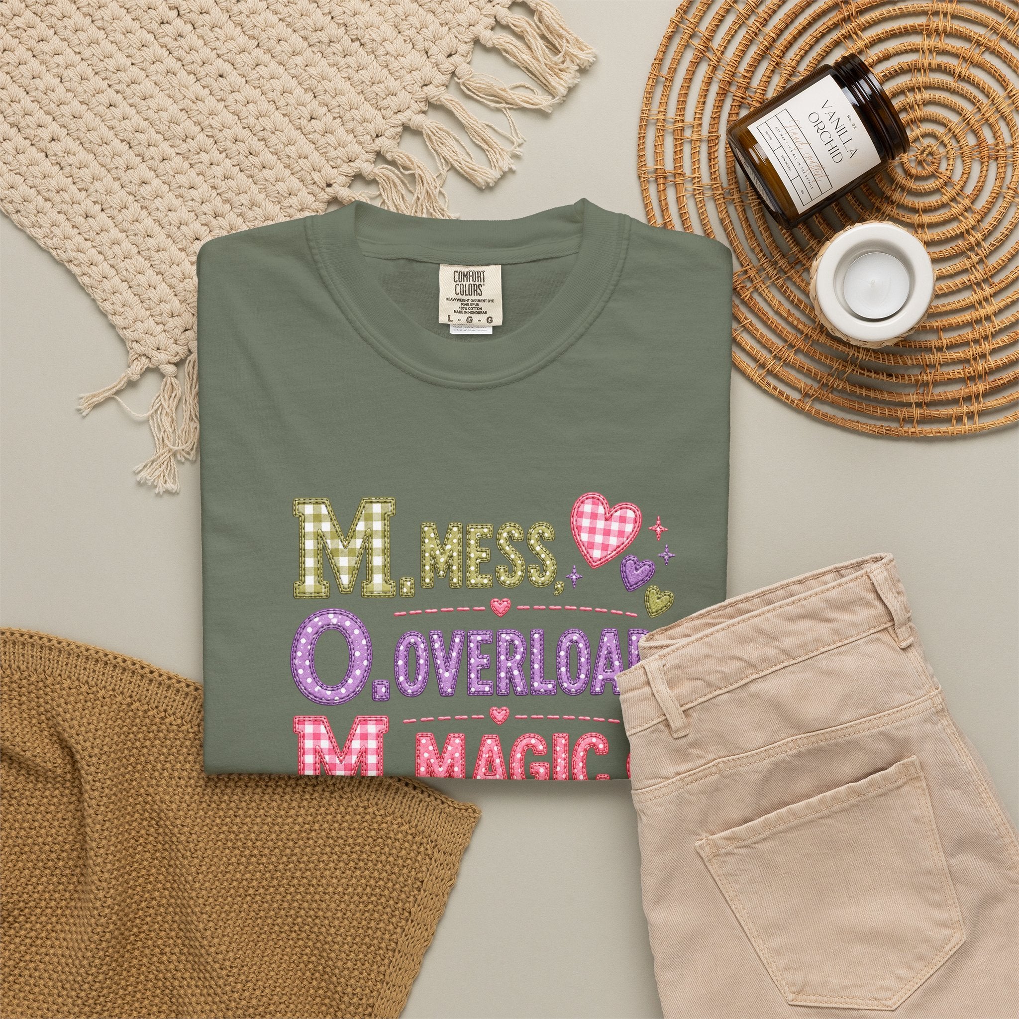 M.O.M. Graphic Tee — "Mess Overload Magic" Cute Mom Shirt