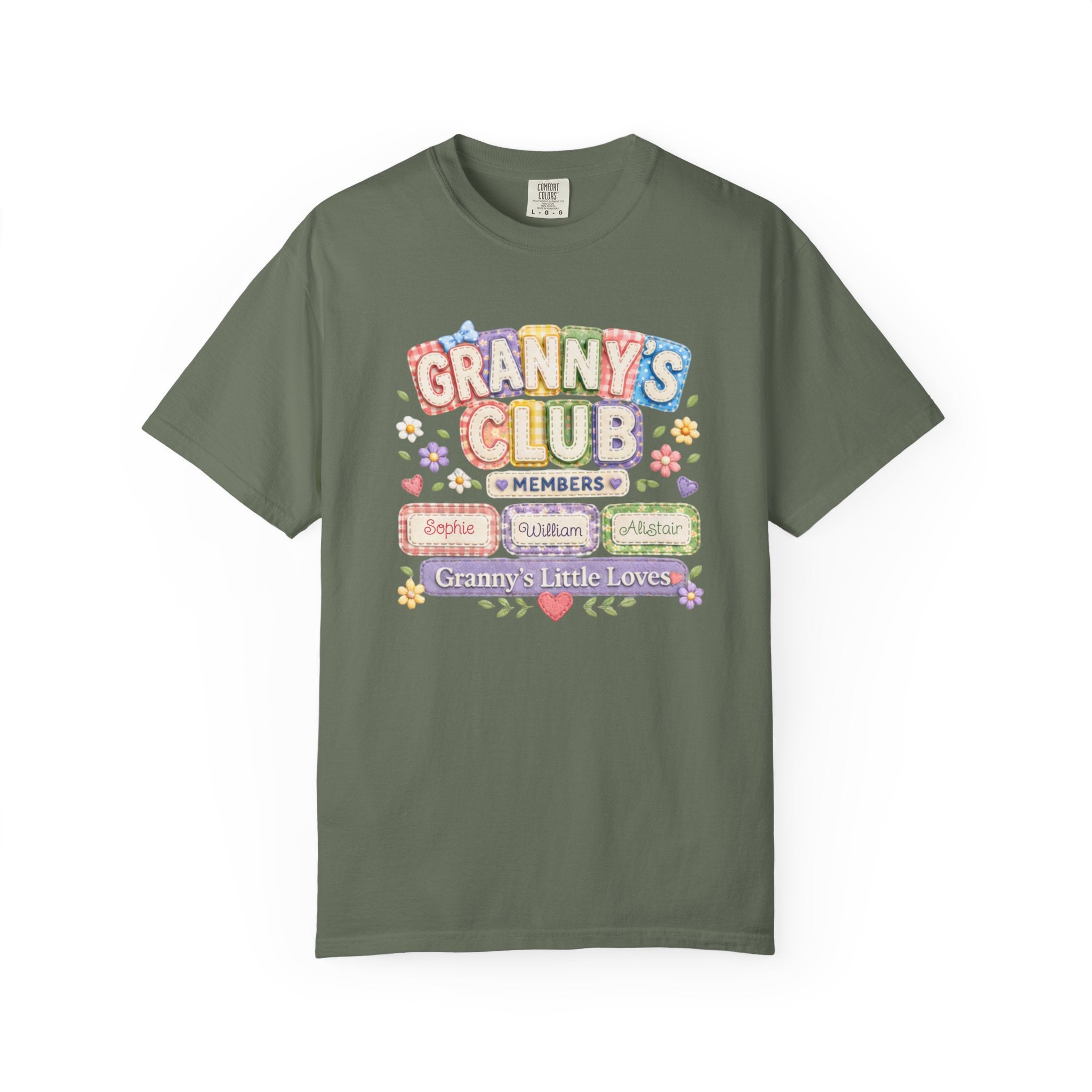 Granny's Club T-Shirt — Personalized Grandma Member Floral Tee