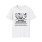 Grandad Warning T-Shirt — 'Warning: Spoils Grandkids & Hands Out Biscuits' Funny Grandpa Shirt
