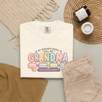Grandma T-Shirt - My Favorite People Call Me Grandma (Cute Floral Retro Design)