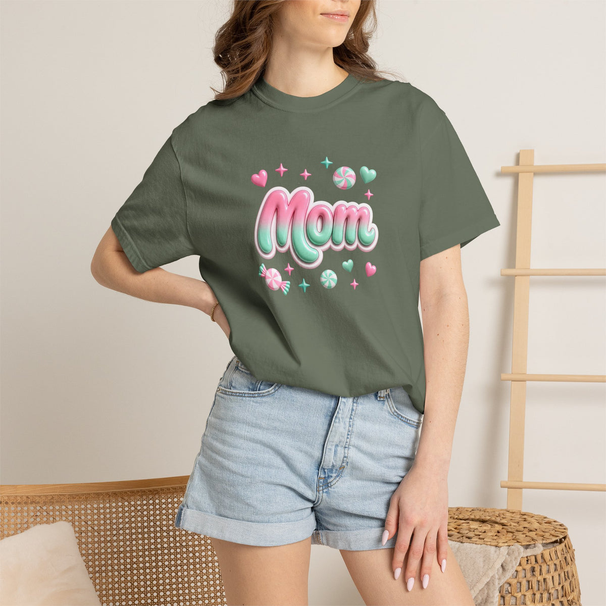 Mom Pastel Candy Script T-Shirt