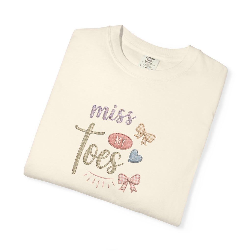 Miss My Toes Graphic T-Shirt – Cute Baby Feet & Bows Tee
