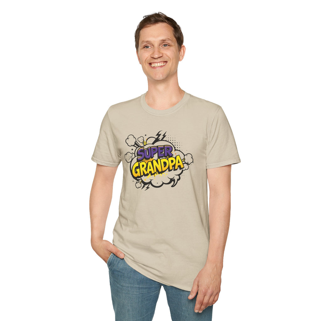 T-Shirt — "Super Grandpa" Comic-Style Graphic | Funny Father's Day Gift