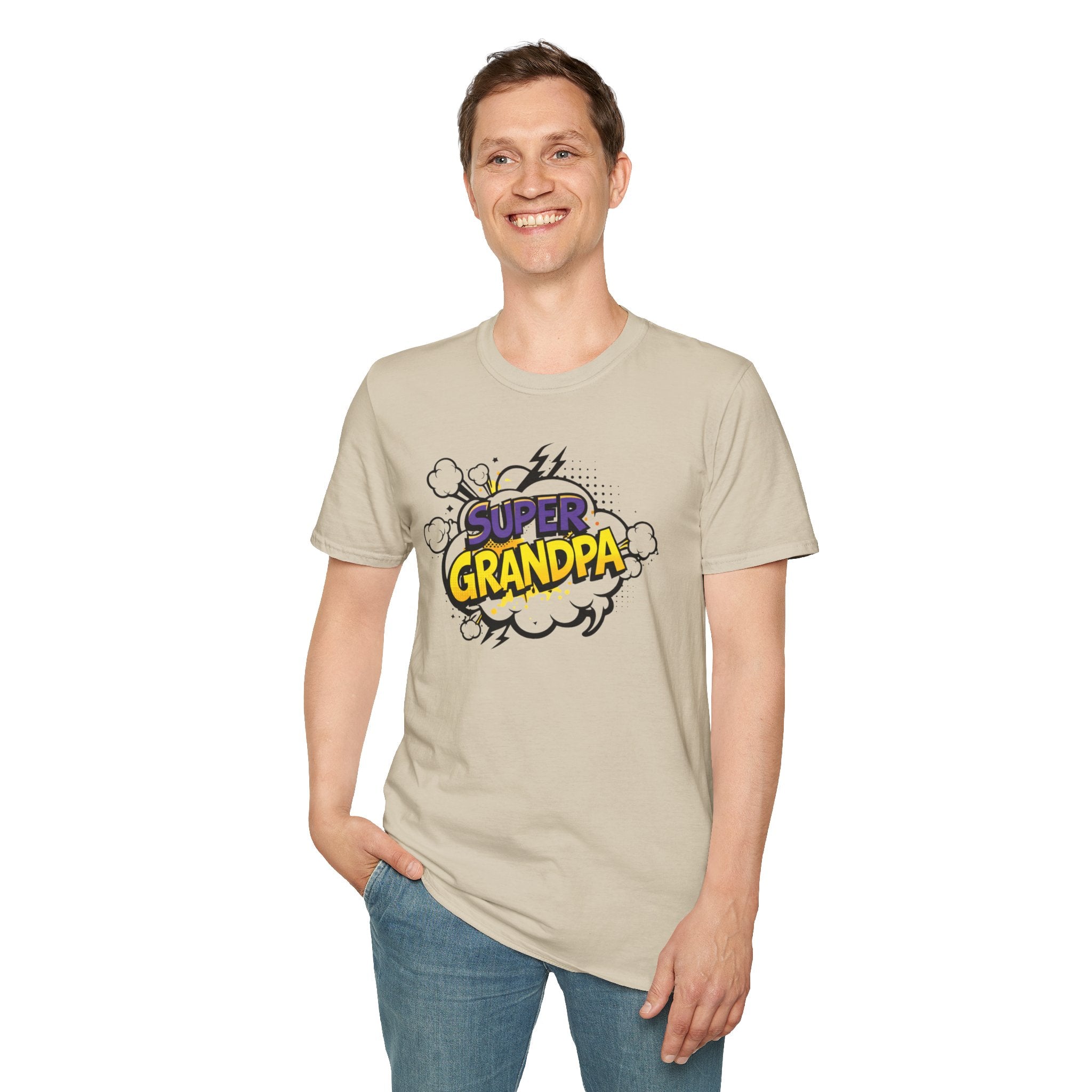 T-Shirt — "Super Grandpa" Comic-Style Graphic | Funny Father's Day Gift