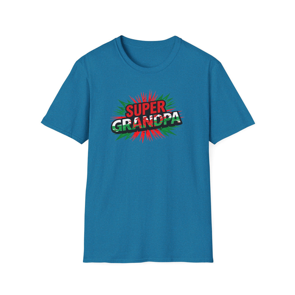 Super Grandpa Welsh Flag/ Wales themed T-Shirt – Retro Comic Gift Tee for Grandfather | Father’s Day & Birthday Present