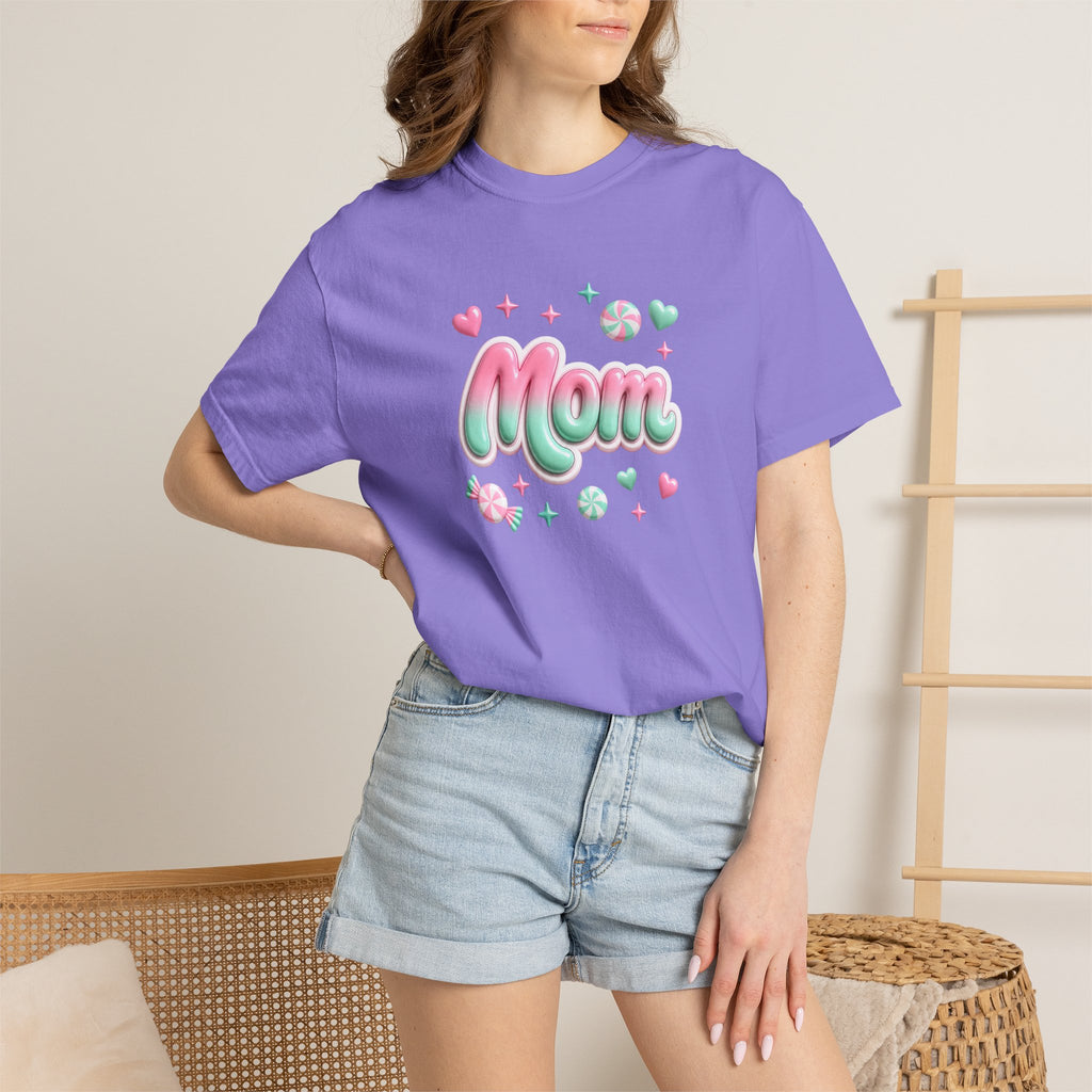 Mom Pastel Candy Script T-Shirt