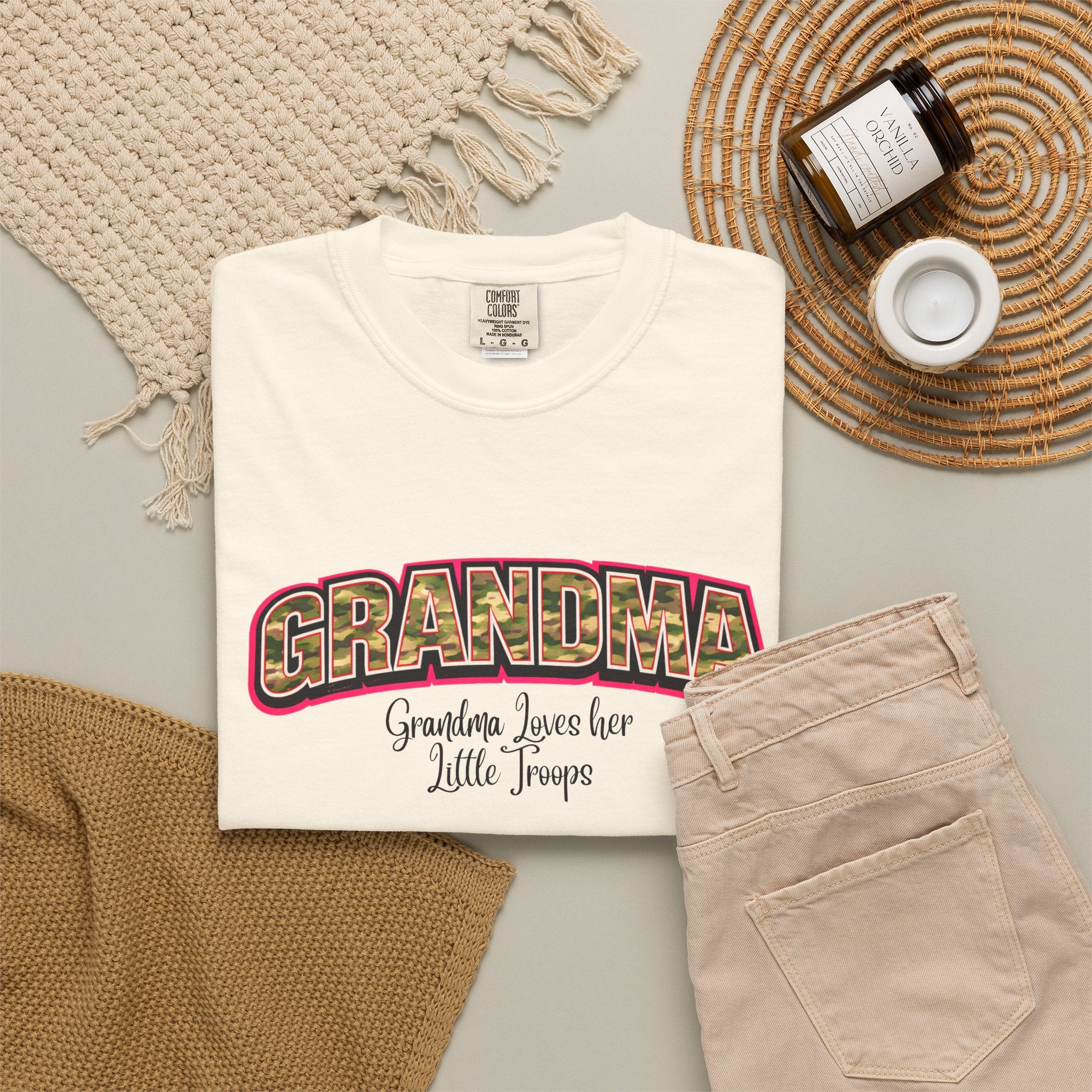 Grandma Floral Retro Tee — "Grandma: Grandkids Love Her a Little Teacup"