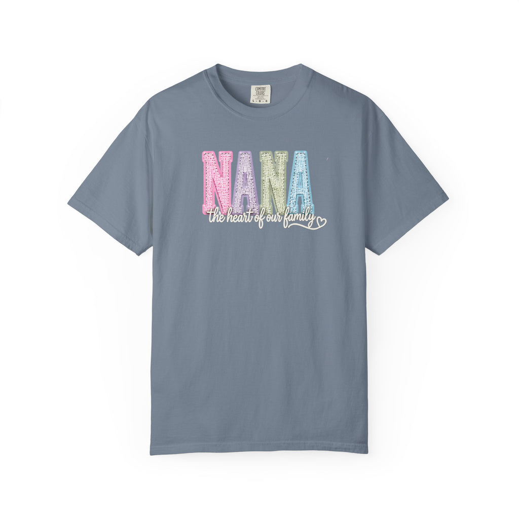 NANA Pastel Patchwork T-Shirt — "The Heart of Our Family" Gift