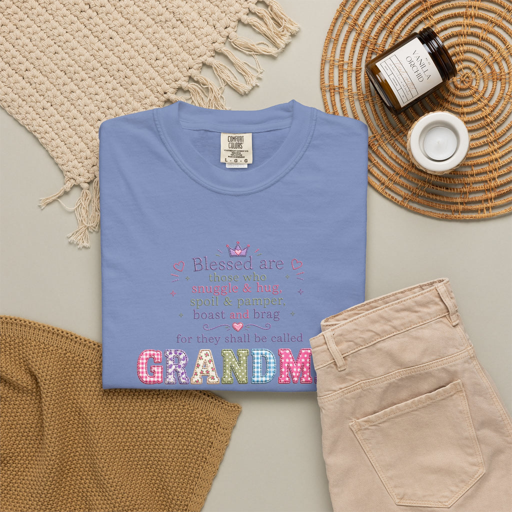 Grandma Floral Scripture T-Shirt — Blessed Are Those Who Are Pure in Heart