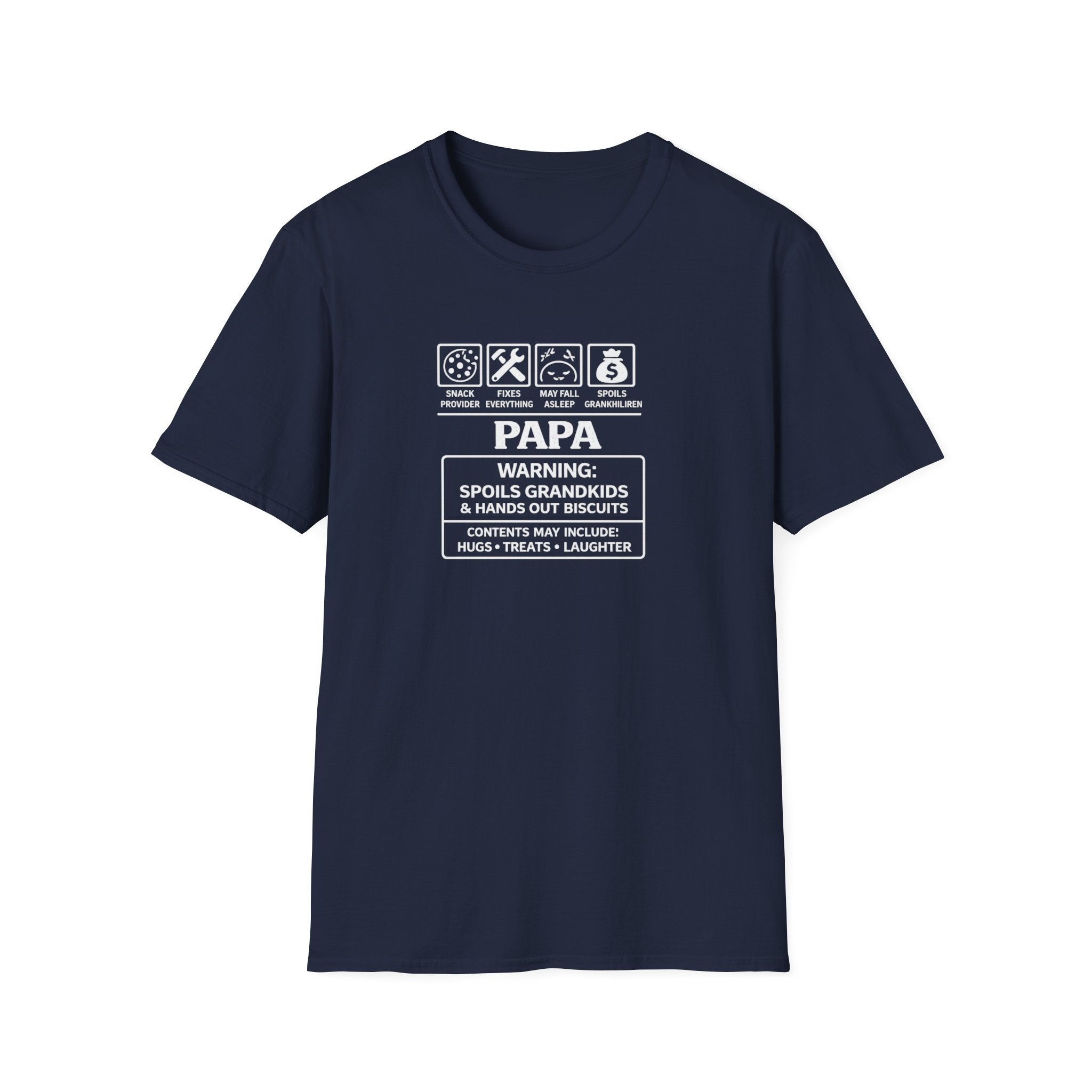 Papa Warning T-Shirt – ‘Spoils Grandkids’ Funny Grandpa Gift Tee