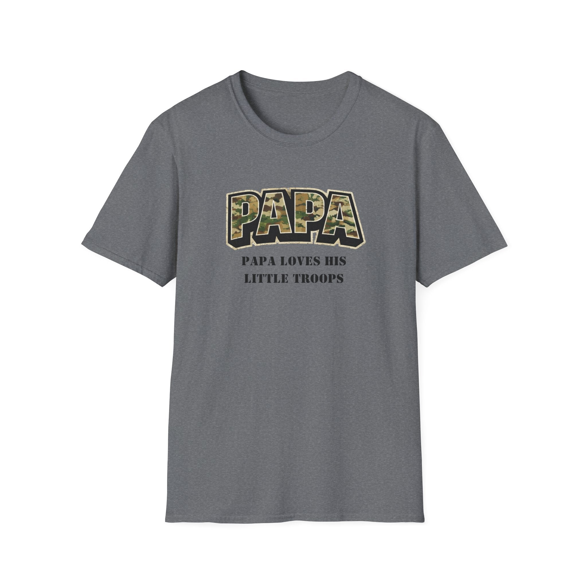 Papa Camo T-Shirt — "Papa Loves His Little Troops" Fathers Day Dad Tee
