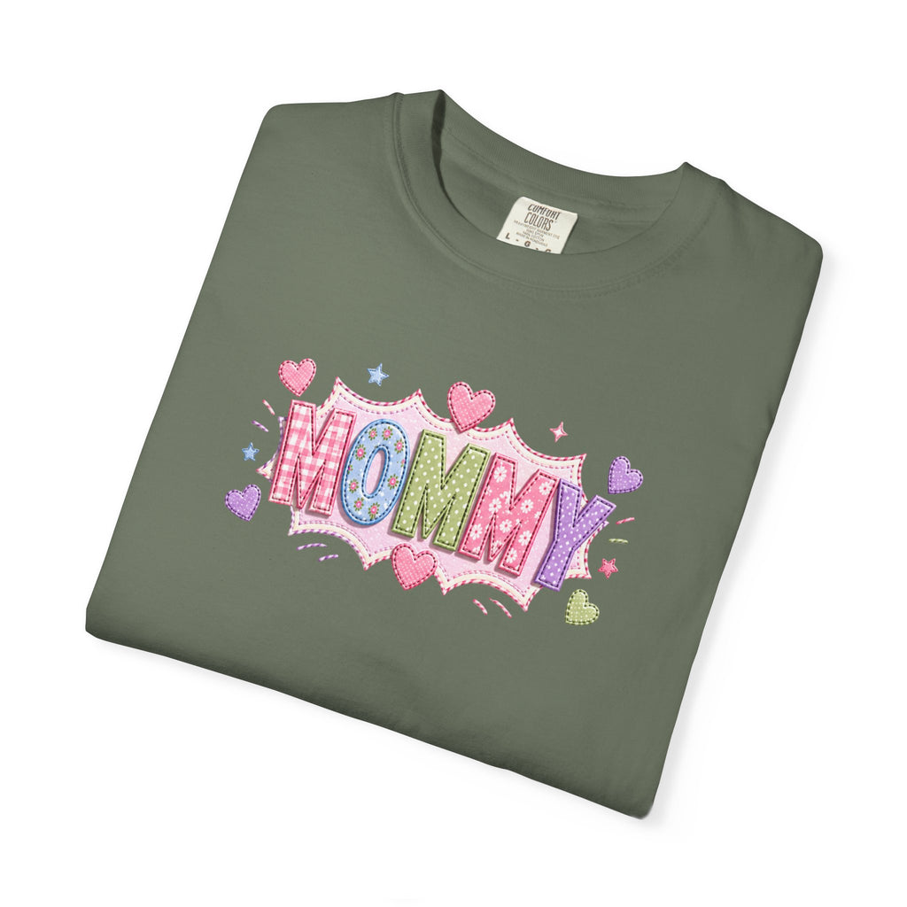 Mommy Hearts T‑Shirt — Cute Pastel 'MOMMY' Graphic Tee for Mother's Day & New Moms
